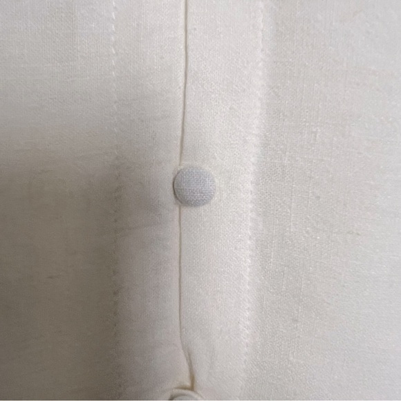 Faherty Naomi Romantic Soft Linen Blend Long Sleeve Poet Blouse Neutral Preppy - Picture 10 of 15